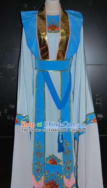 Traditional Chinese Beijing Opera Costume Peking Opera Niche Blue Clothing for Adults
