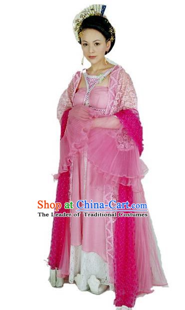 Ancient Chinese Tang Dynasty Imperial Consort Bao Embroidered Hanfu Dress Replica Costume for Women