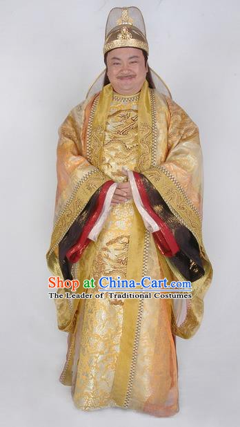 Chinese Ancient Emperor Suzong of Tang Dynasty Li Heng Embroidered Imperial Robe Replica Costume for Men