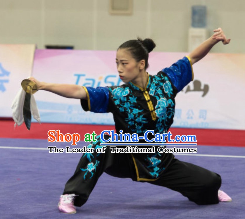 Top Southern Fist Kung Fu Uniforms  Tai Chi Uniforms Martial Arts Blouse Pants Kung Fu Suits Kungfu Outfit Professional Kung Fu Clothing Complete Set for Girls Kids Teenagers