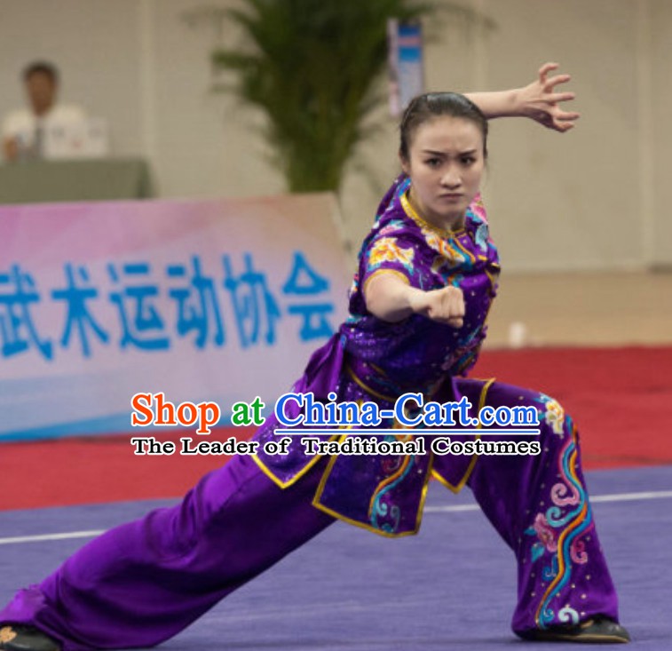 Top Southern Fists Kung Fu Uniforms  Tai Chi Uniforms Martial Arts Blouse Pants Kung Fu Suits Kungfu Outfit Professional Kung Fu Clothing Complete Set for Girls Kids Teenagers