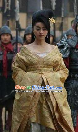 Ancient Chinese Tang Dynasty Consort Yang Yuhuan Embroidered Dress Replica Costume for Women