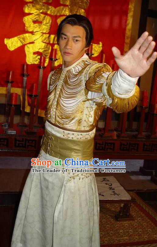 Chinese Ancient Tang Dynasty Prince Qin Li Shimin Embroidered Replica Costume for Men