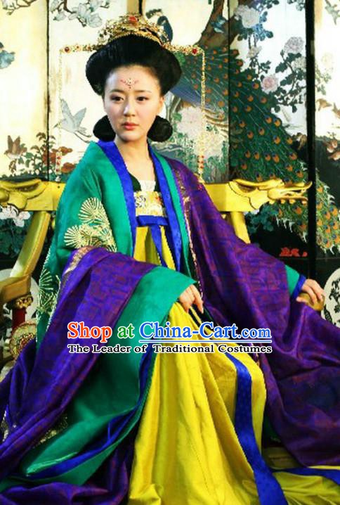 Chinese Tang Dynasty Queen Historical Costume Ancient Empress Wang Dress Replica Costume for Women