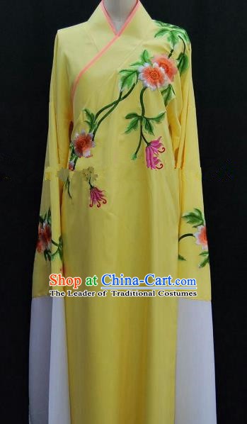 Traditional Chinese Beijing Opera Embroidered Yellow Robe Peking Opera Niche Costume for Adults