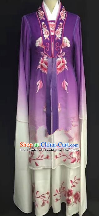 Traditional Chinese Beijing Opera Costume Professional Peking Opera Diva Purple Dress