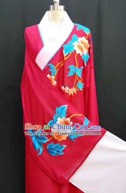 Traditional Chinese Beijing Opera Embroidered Red Robe Peking Opera Niche Costume for Adults