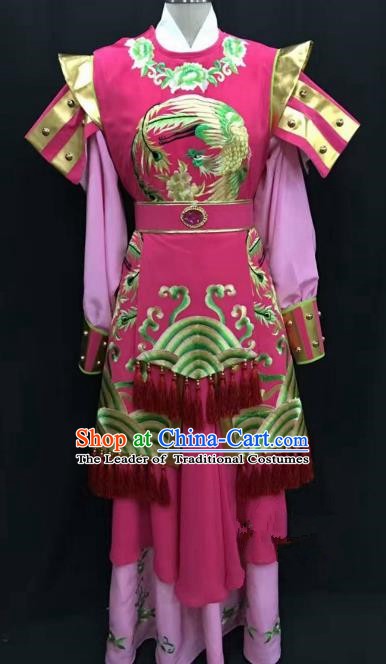 Traditional Chinese Beijing Opera Martial Lady Costume Professional Peking Opera Rosy Clothing
