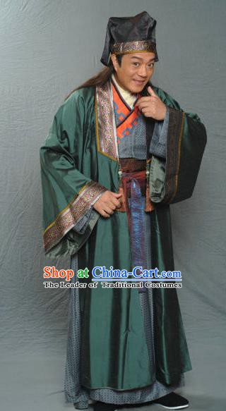 Traditional Chinese Ancient Song Dynasty Country Gentleman Replica Costume for Men