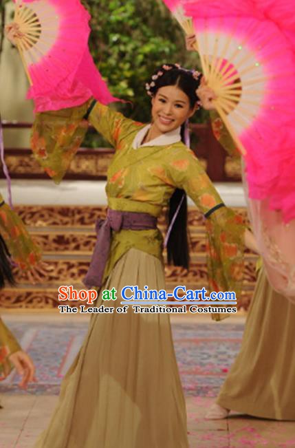 Chinese Ancient Tang Dynasty Brothel Courtesan Dance Hanfu Dress Historical Costume for Women