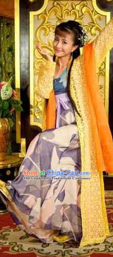 Traditional Chinese Ancient Costume Ancient  Tang Dynasty Hanfu Dress Clothing
