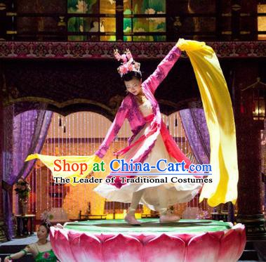 Chinese Ancient Tang Dynasty Palace Dance Dress Courtesan Historical Costume for Women