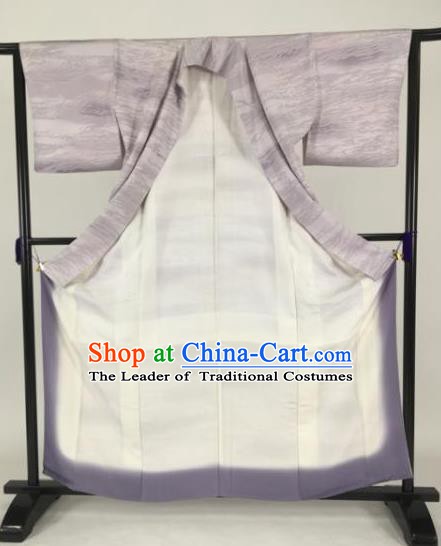 Japanese Samurai Palace Lilac Kimonos Traditional Wafuku Hakama Yukata Robe Costume for Men