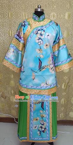 Chinese Ancient Manchu Palace Lady Costume Qing Dynasty Young Mistress Xiuhe Suit for Women