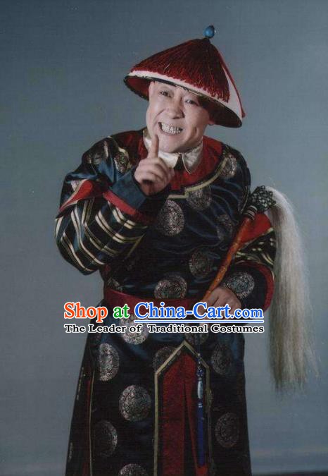 Traditional Chinese Ancient Costume China Qing Dynasty Palace Eunuch Clothing for Men