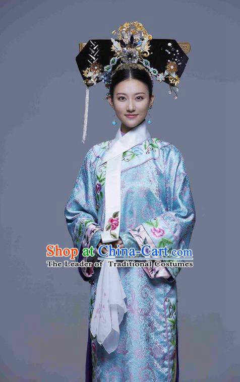 Chinese Traditional Palace Lady Historical Costume China Qing Dynasty Princess Clothing