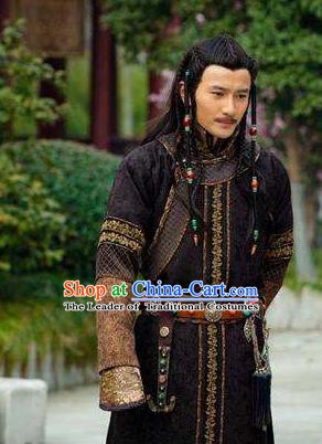 Chinese Traditional Historical Costume China Qing Dynasty Mongolian Prince Clothing
