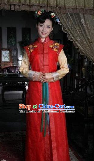 Chinese Ancient Shunzhi Princess Historical Replica Costume China Qing Dynasty Manchu Palace Lady Embroidered Clothing