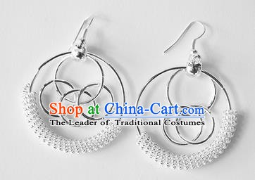 Traditional Chinese Miao Nationality Earrings Hmong Accessories Eardrop for Women