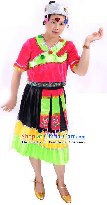 Traditional Chinese Miao Nationality Costume China Hmong Ethnic Minority Dress for Women