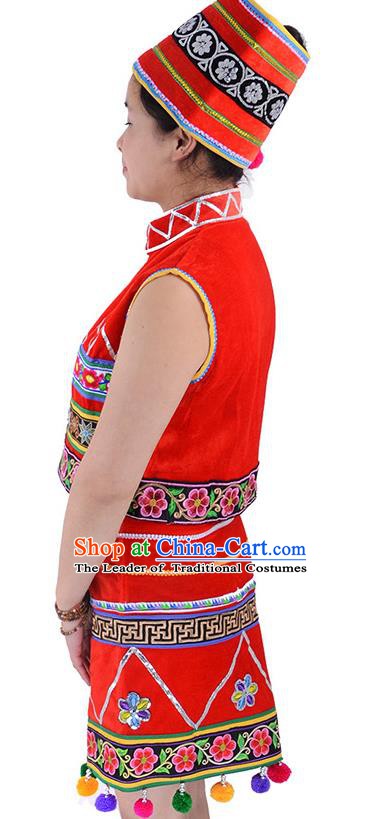 Traditional Chinese Miao Nationality Dance Clothing Hmong Ethnic Minority Costumes and Headwear