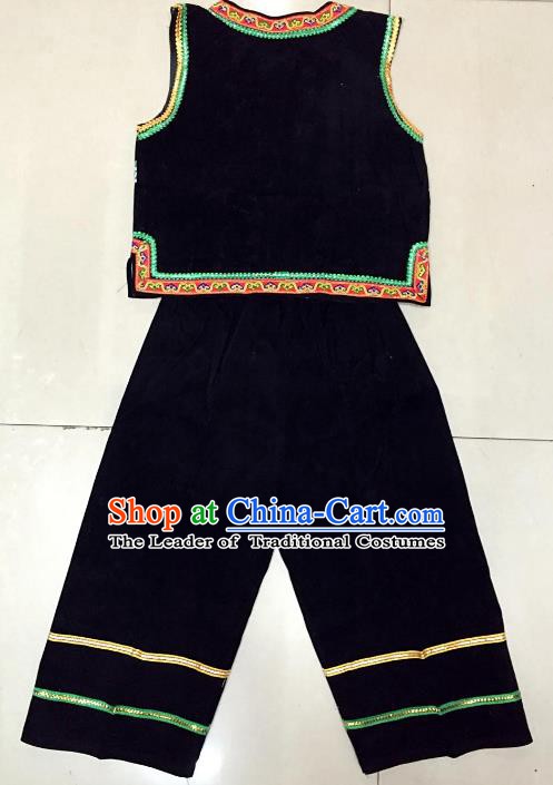 Traditional Chinese Miao Nationality Dance Clothing Hmong Ethnic Minority Costumes and Headwear