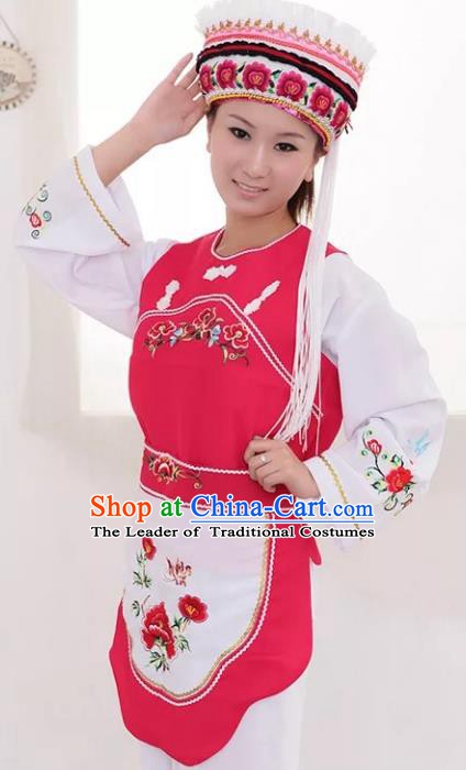 Traditional Chinese Miao Nationality Dance Clothing Hmong Ethnic Minority Costumes and Headwear