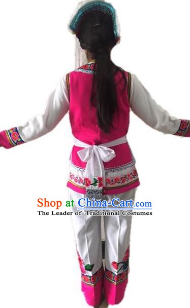 Traditional Chinese Miao Nationality Dance Clothing Hmong Ethnic Minority Costumes and Headwear