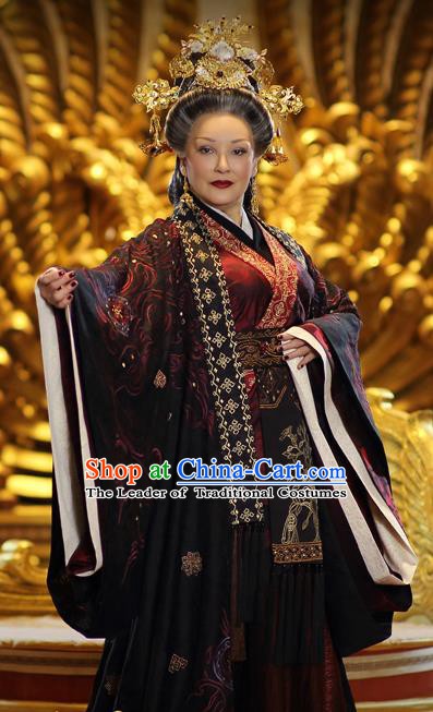 Ancient Chinese Han Dynasty Empress Dowager Dou Yifang Hanfu Dress Replica Costume for Women