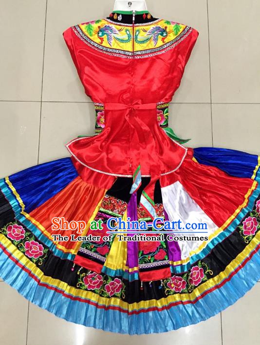 Traditional Chinese Miao Nationality Dance Clothing Hmong Ethnic Minority Costumes and Headwear