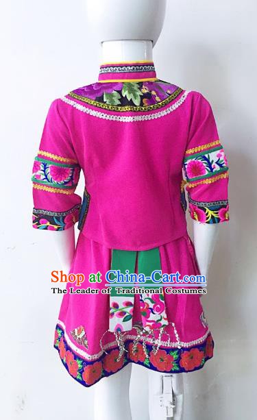 Traditional Chinese Miao Nationality Dance Clothing Hmong Ethnic Minority Costumes and Headwear