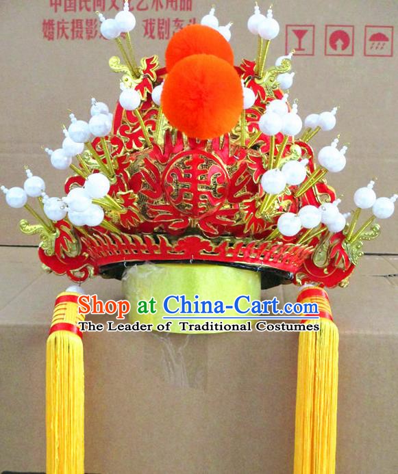 Traditional Chinese Beijing Opera Emperor Hair Accessories Hats Headwear