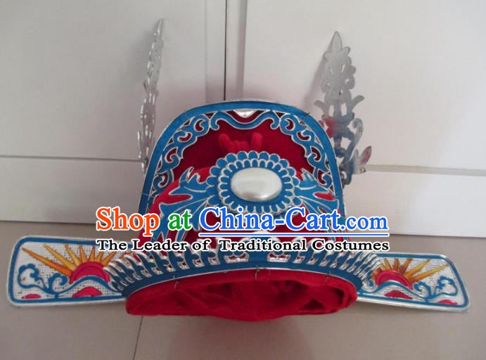 Traditional Chinese Beijing Opera Niche Bridegroom Red Hats Hair Accessories Peking Opera Headwear
