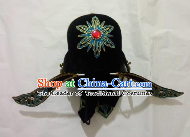 Traditional China Beijing Opera Costume Gifted Scholar Embroidered Robe and Hat Ancient Chinese Peking Opera Embroidery Clothing