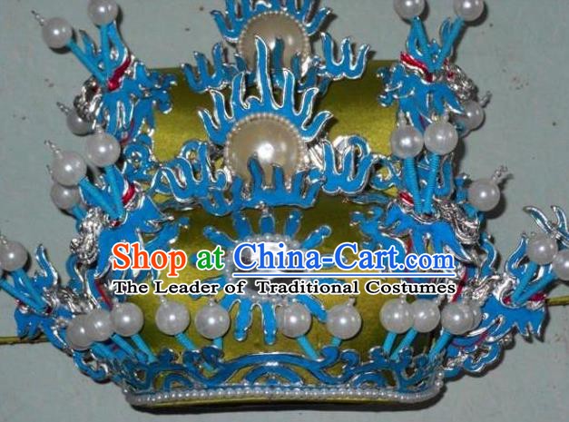 Traditional Chinese Beijing Opera Prime Minister Hair Accessories Peking Opera Chancellor Green Hats Headwear