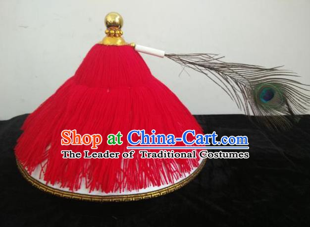 Traditional Chinese Beijing Opera Qing Dynasty Hats Peking Opera Military Officer Headwear