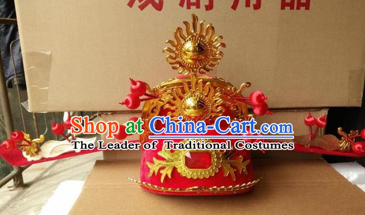 Traditional Chinese Beijing Opera God of Wealth Hats Peking Opera Officer Headwear