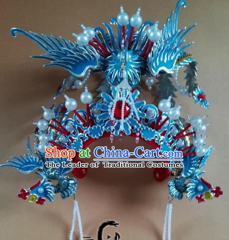 Chinese Traditional Beijing Opera Diva Phoenix Coronet Peking Opera Queen Hats Headwear
