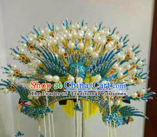 Traditional Chinese Beijing Opera Imperial Consort Phoenix Coronet Hair Accessories Peking Opera Actress Hats Headwear