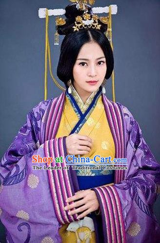Ancient Traditional Chinese Eastern Han Dynasty Coquette Deng Chan Hanfu Dress Replica Costume for Women