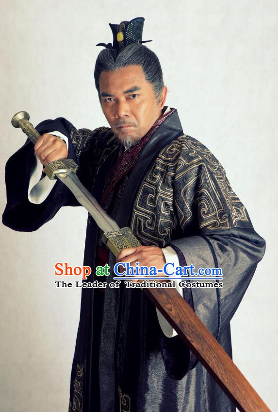 Traditional Chinese Wei and Jin Dynasties Grand Commandant Sima Kui Replica Costume for Men