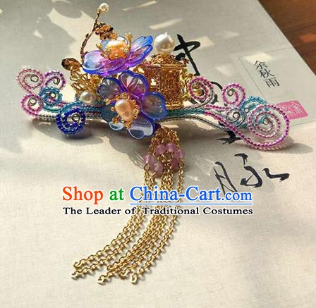Chinese Handmade Ancient Hair Accessories Classical Hanfu Palace Hair Stick Tassel Hairpins for Women
