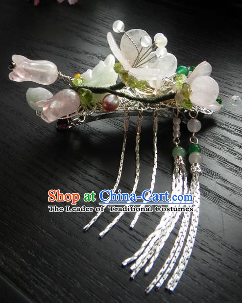 Chinese Handmade Ancient Hair Accessories Crystal Hair Stick Classical Hanfu Hairpins for Women