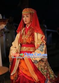 Chinese Ancient Tang Dynasty Princess Yicheng Hanfu Dress Replica Costume for Women