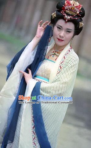 Chinese Ancient Tang Dynasty Imperial Concubine Dou Hanfu Dress Replica Costume for Women