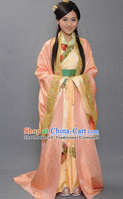 Ancient Chinese Warring States Period Qi State Princess Royal Hanfu Dress Replica Costume for Women