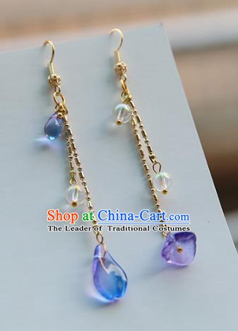 Chinese Handmade Ancient Jewelry Accessories Eardrop Hanfu Long Earrings for Women