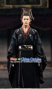 Chinese Ancient Eastern Han Dynasty Emperor Liu Xie Imperial Robe Historical Costume for Men