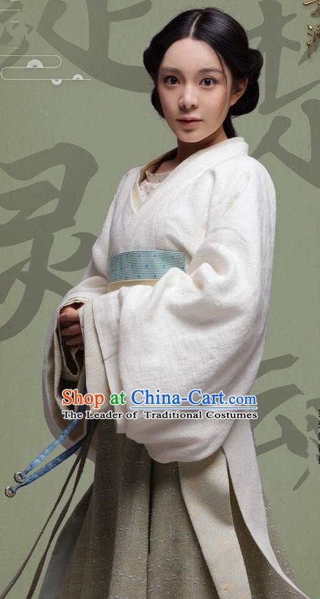 Chinese Ancient Eastern Han Dynasty Imperial Consort Lv Hanfu Dress Replica Costume for Women