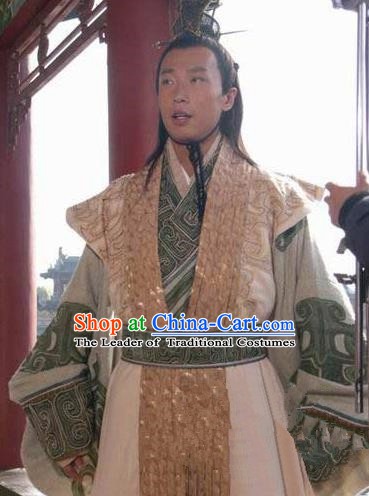 Chinese Ancient Han Dynasty Swordsman Nobility Childe Wang Mang Historical Costume for Men